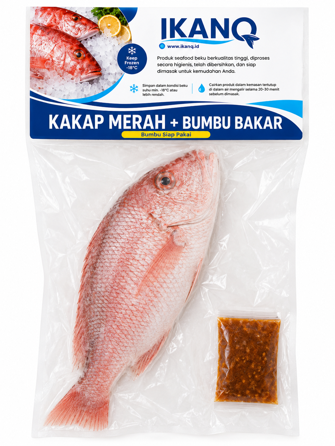 Kakap Merah 400 - 500gr + Bumbu Bakar